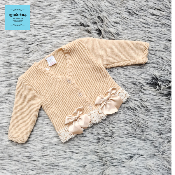 Traditional Baby Girls Lace & Bow Cardigans - 3-36m