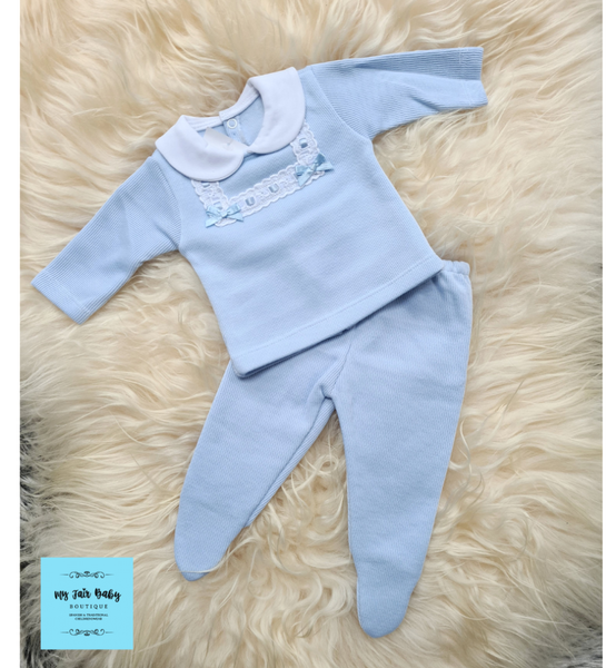 Traditional Baby Boys Blue Frankie Trouser Set ~ 6m