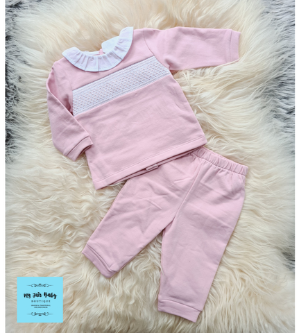 Traditional Baby Girls Dusky Pink Lounge Set - 3m NON RETURNABLE