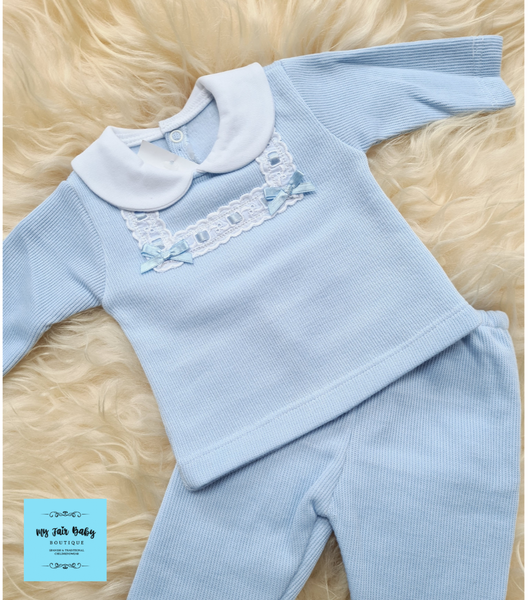 Traditional Baby Boys Blue Frankie Trouser Set ~ 6m