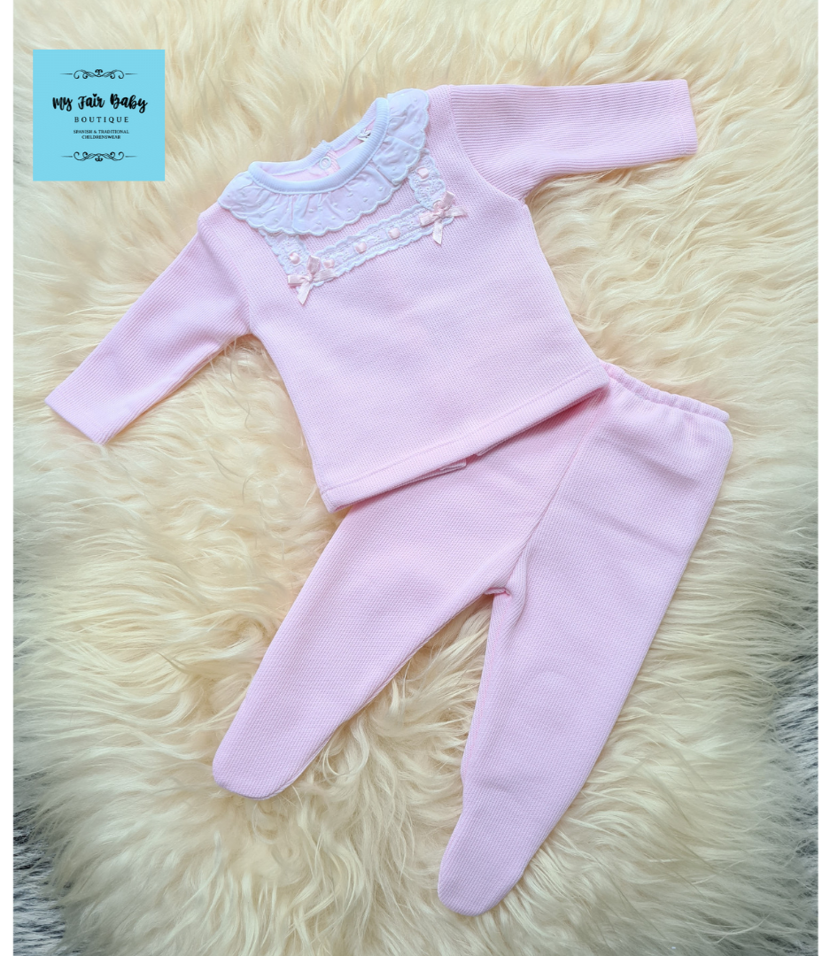 Traditional Baby Girls Pink Frankie Trouser Set - 6m