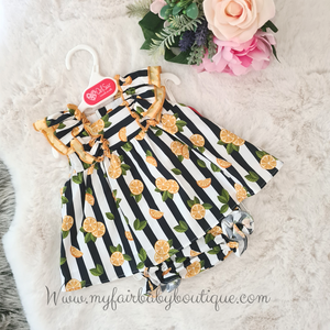 Spanish SS22 Baby Girls Lemon Print Dress & Pants 0070 - 9-18m