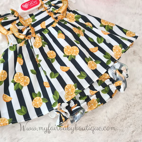Spanish SS22 Baby Girls Lemon Print Dress & Pants 0070 - 12-18m