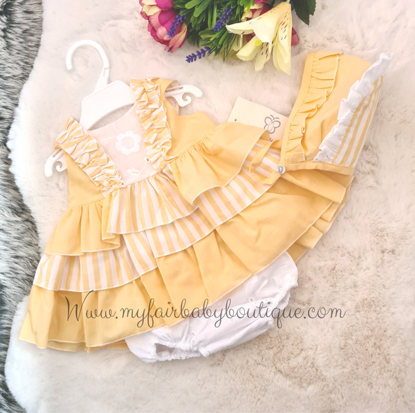 DBB Collection SS22 Baby Girls Yellow Greta Dress 10201 - 3m NON RETURNABLE