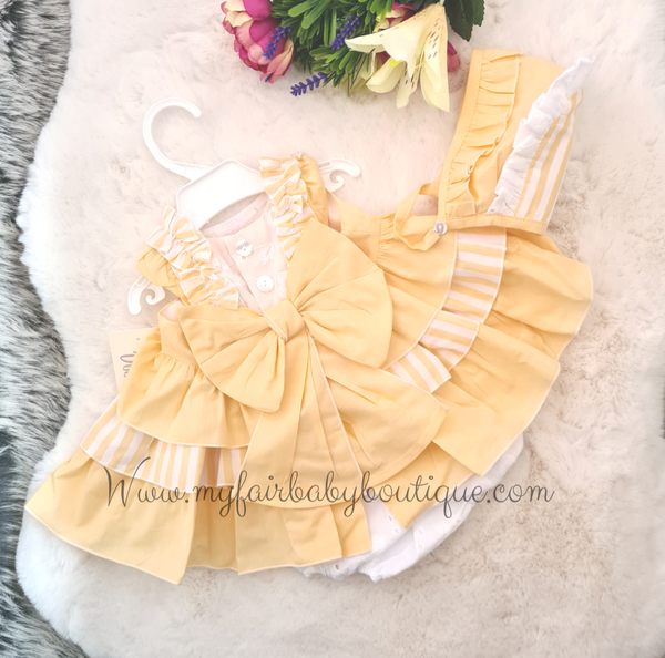DBB Collection SS22 Baby Girls Yellow Greta Dress 10201 - 3m NON RETURNABLE