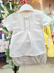Spanish Baby Boys Linen Short Set - 6m