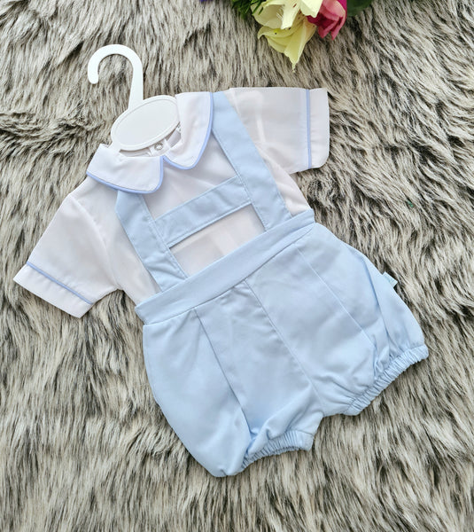 Traditional Baby Boys Blue H-Bar Dungarees - 18m