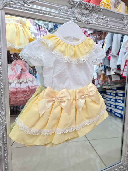 Spanish Baby Girls Lemon Skirt Set - 3m
