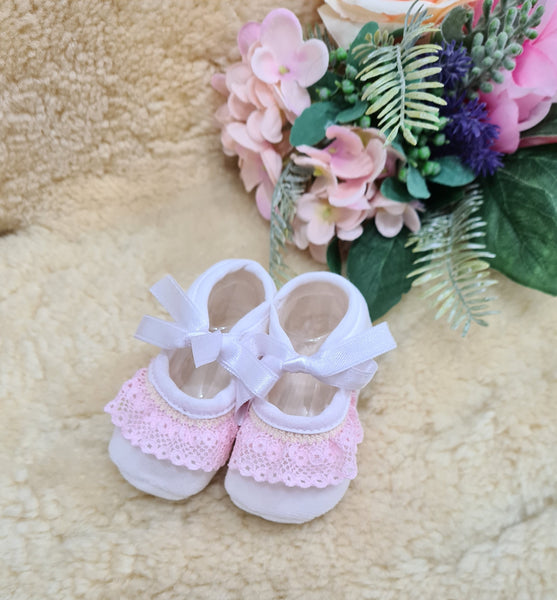 Spanish Baby Girls Lace Booties