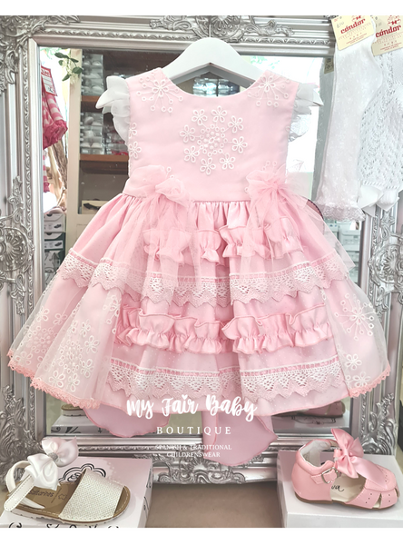 Duerme Safilla Spanish Girls Pink Puffball Dress (Dress only) ~ 3y