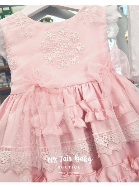 Duerme Safilla Spanish Girls Pink Puffball Dress (Dress only) ~ 3y