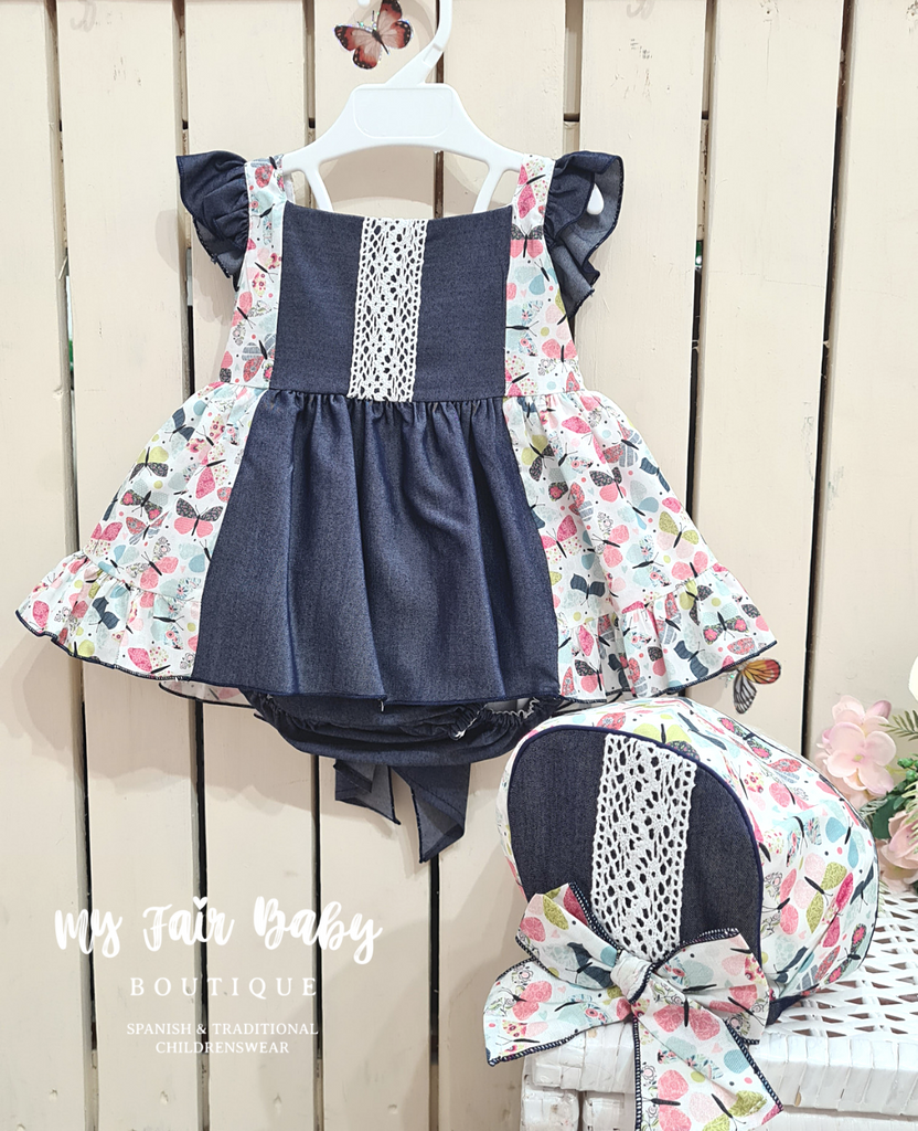 Dbb Collection DBB Collection Spanish Baby Girls Navy Butterfly Dress Set 9301 - 6m N ...