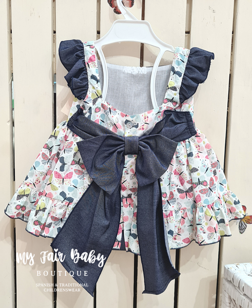 DBB Collection SS22 Baby Girls Lana Butterfly Dress Set 9301 - 6,12m