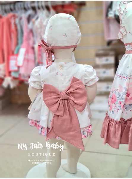 Spanish Baby Girls Pink Floral Dress Set DBB COLLECTION 9601 ~ 3,12m NON RETURNABLE
