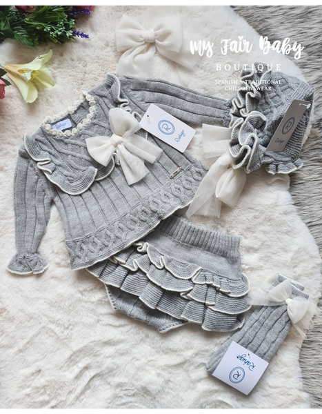 Rahigo Spanish Baby Girls Grey Skirt & Jumper 22276 - 3,6,36m NON RETURNABLE