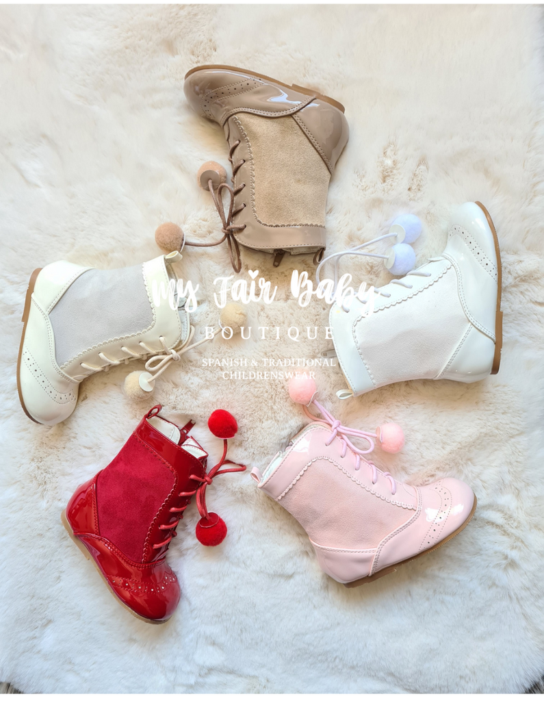 Spanish Style Girls Pom Pom Boots My Fair Baby Boutique