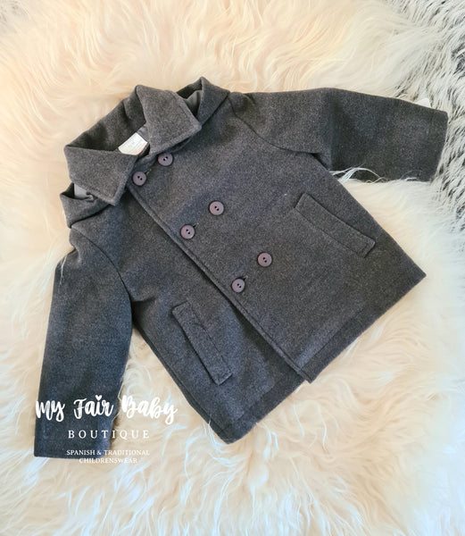 Traditional Baby Boys Grey Winter Coat