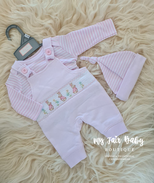 Traditional Baby Boys/Girls Peter Rabbit Inspired Dungarees - Blue & Pink