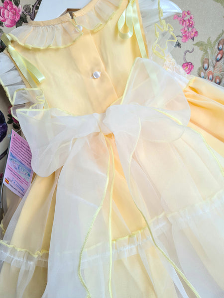Sonata SS23 Spanish Girls Lemon Smocked Easter Tulle Dress PC2310 - MADE TO ORDER