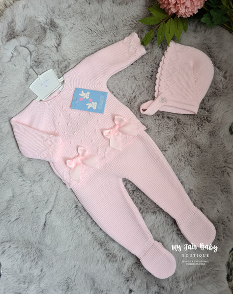 Spanish Baby Girls Knitted 3PC Sets ~ 3 Colour Options ~ 3-12m