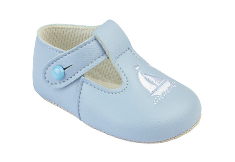 Traditional Baby Boys Blue & White Yacht Baypod Pram Shoes 119
