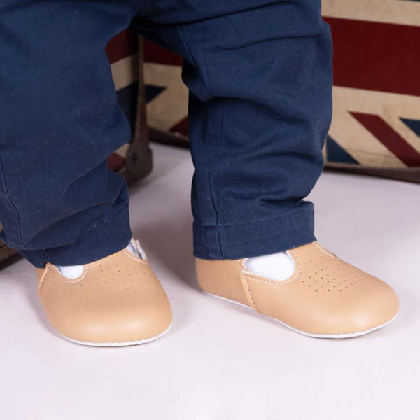 Traditional Baby Boys Camel Soft-Soled Baypod Shoes