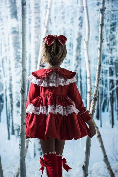 Ela Confeccion AW22 Spanish Girls Red Christmas Puffball Dress ~ MADE TO ORDER