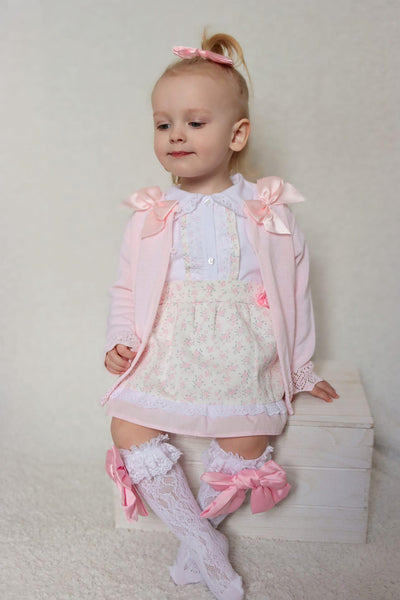 Spanish Baby Girls Pink Floral Skirt Set ~ 3,12m