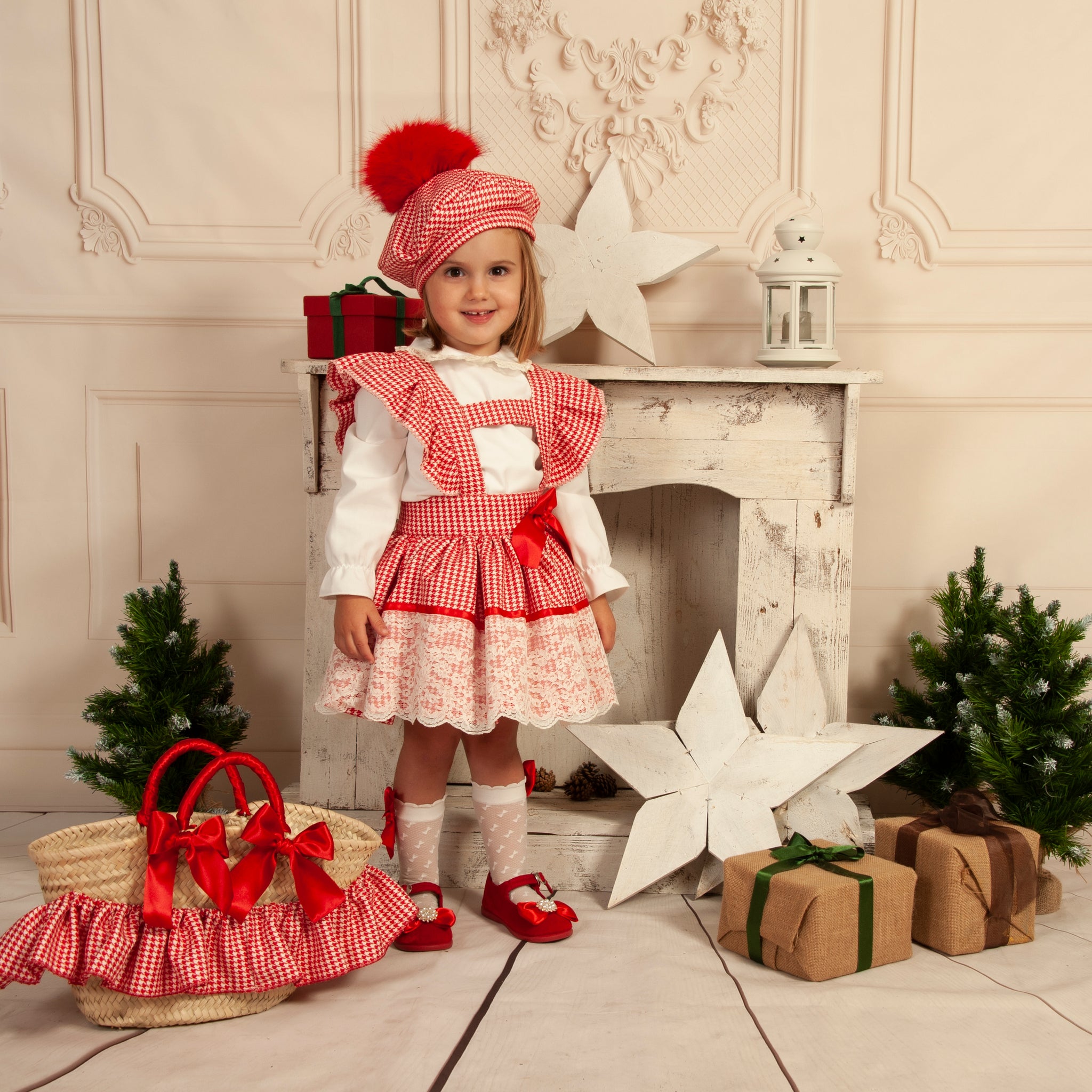 red check pinafore dress Red Tartan Check Pinafore Dress | MISSTRUTH