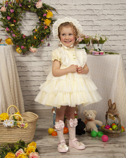 Sonata SS23 Spanish Girls Lemon Tulle Easter Dress PC2304 - MADE TO ORDER