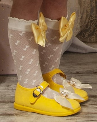 Sonata Spanish Girls Lace Bow Socks - MADE TO ORDER