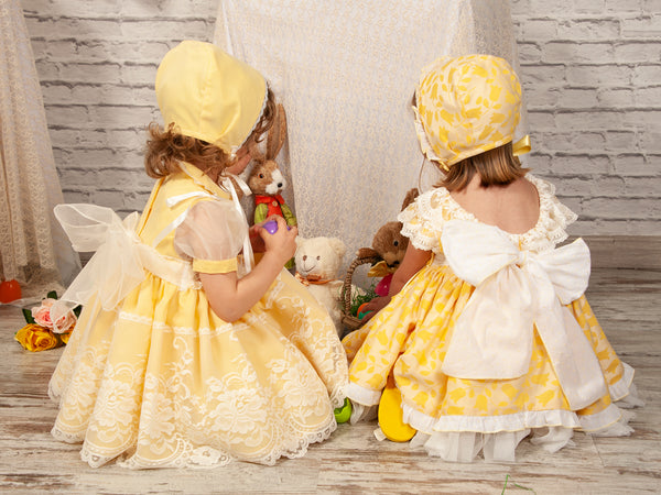 Sonata SS23 Spanish Girls Lemon Easter Puffball Dress PC2307 - MADE TO ORDER