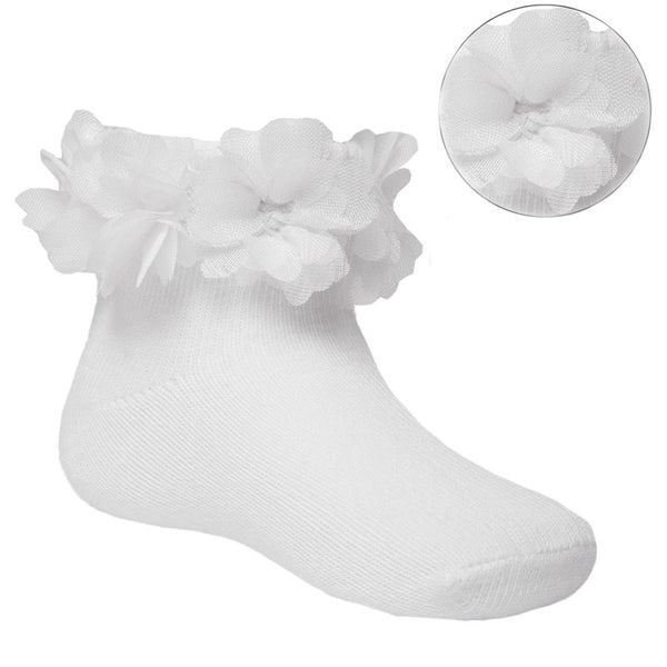 Baby Girls Flower Lace Ankle Socks - 3 Colours