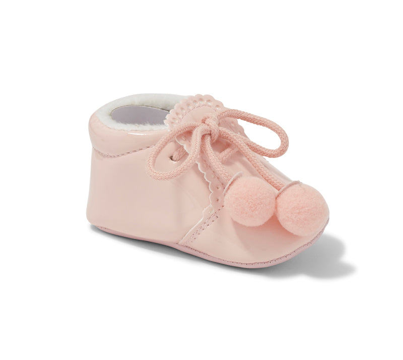 Sevva Spanish Style Patent Baby Pom Pom Booties ~ 8 Colour Options
