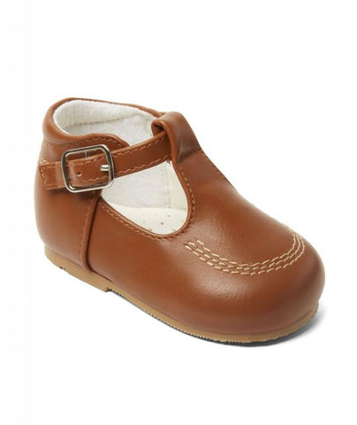 Traditional Baby Boys Tan Hard Soled Shoes