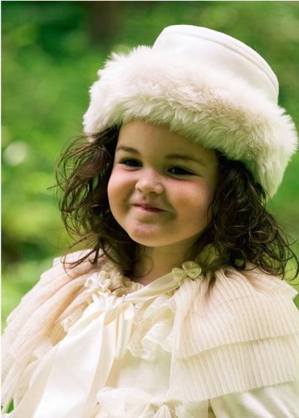 Sonata Infantil Spanish Girls Fur Winter Hats - Pink, Cream, Navy, Red - MADE TO ORDER