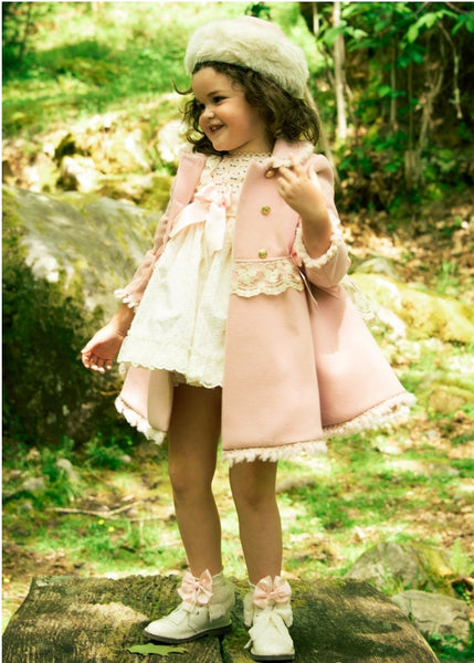 Sonata Infantil Spanish Girls Pink Martinette Winter Coat IN2109 - MADE TO ORDER