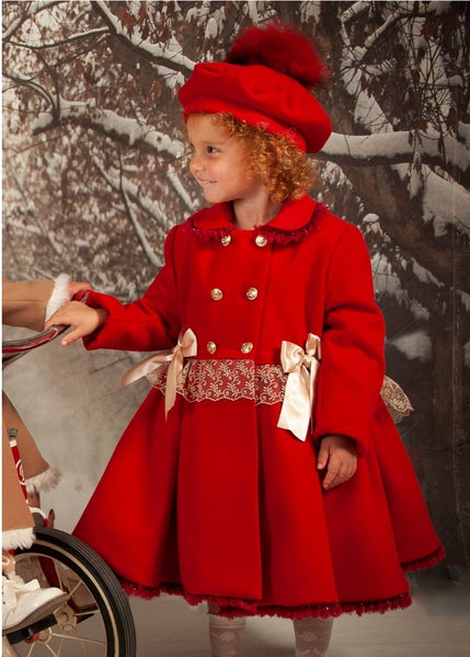 Sonata Girls Red Lisette Winter Coat - MADE TO ORDER