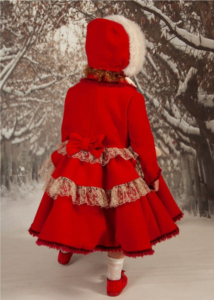 Sonata Girls Red Lisette Winter Coat - MADE TO ORDER