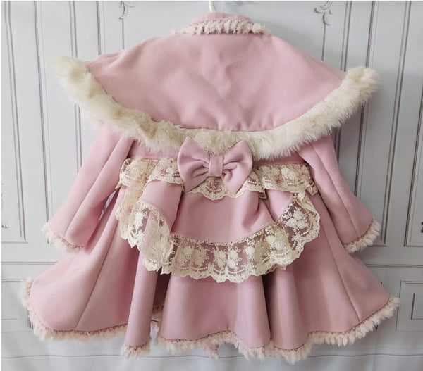 Sonata Infantil Spanish Girls Pink Martinette Winter Coat IN2109 - MADE TO ORDER