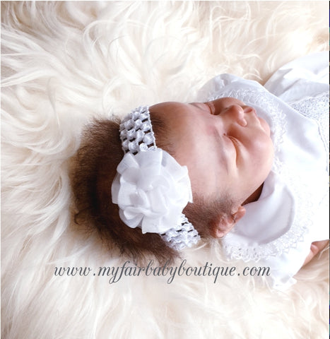Baby Girls White Lace Flower Headband