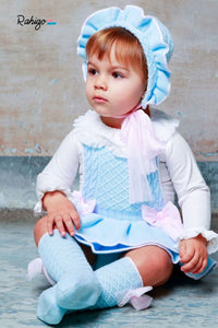 Rahigo Baby Girls Blue & Pink Knitted Romper & Cardigan Set 21203 - 3m