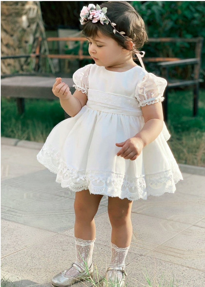 Sonata Spanish Girls White Lace Paloma Special Occassion/Christening Dress - MADE TO ORDER