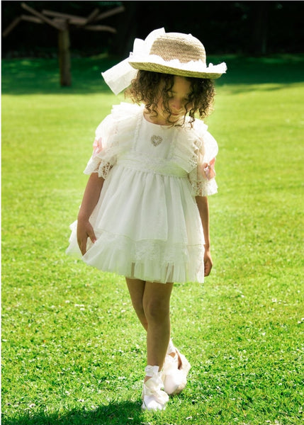 Sonata Spanish Girls Pink Lace Orquidia Special Occassion/Christening Dress - MADE TO ORDER