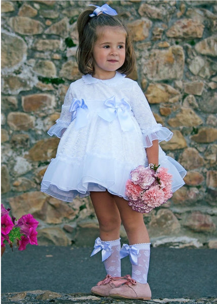 Sonata Spanish Girls White Gardinia Special Occassion/Christening Dress IN4- MADE TO ORDER