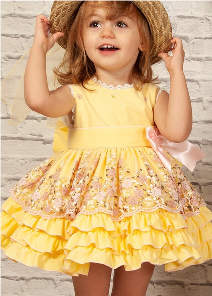 Sonata SS22 Spanish Girls Lemon Easter Puffball Dress VE2203 - MADE TO ORDER