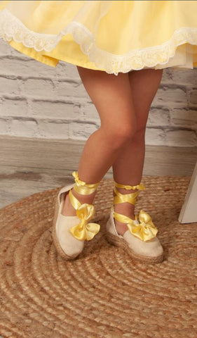 Sonata Spanish Girls Lemon Bow Summer Shoes  - MADE TO ORDER