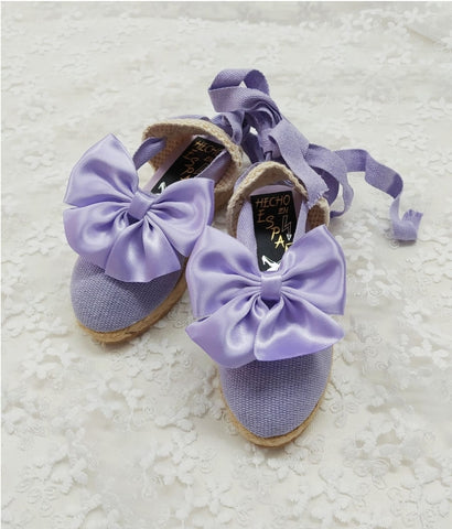 Sonata Spanish Girls Lilac Canvas Summer Shoes - MADE TO ORDER