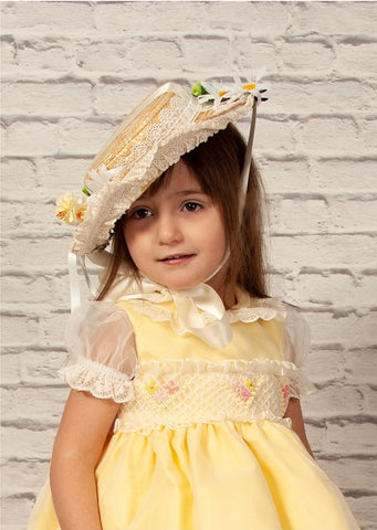 Sonata SS22 Girls Lace & Flower Hat - MADE TO ORDER