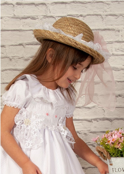 Sonata SS22 Spanish Girls Lace & Pink Bow Hat - MADE TO ORDER